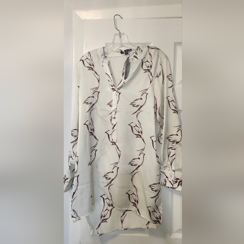 Velvet Heart Cream and Brown Blouse